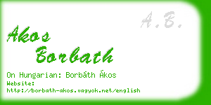 akos borbath business card