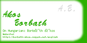 akos borbath business card